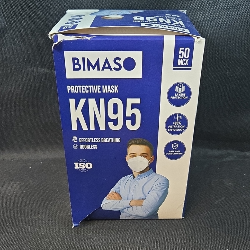 BIMASO KN95 Protective Masks, 50 Pack, White